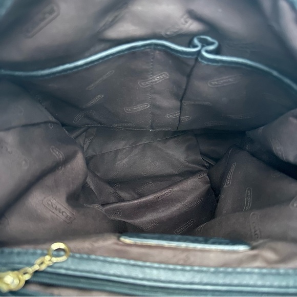 Coach Vintage leather drawstring medium sized backpack. Travel, dark academia main image 5